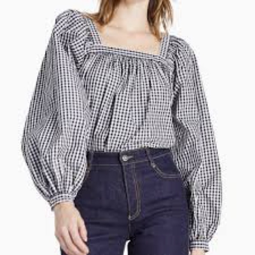 KATE SPADE NEW YORK Party Gingham Belle Top
